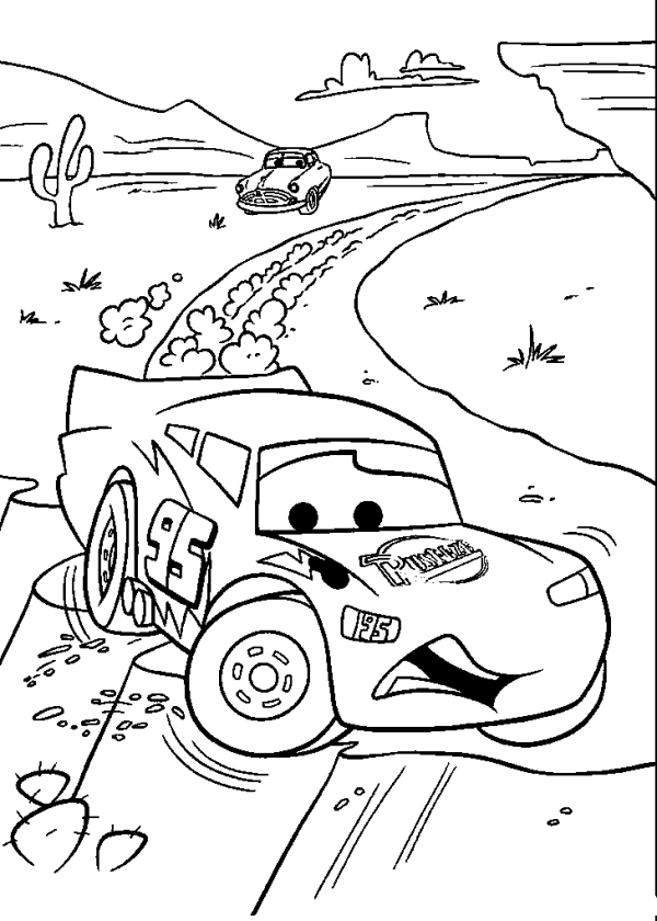 McQueen broke a wheel on the road