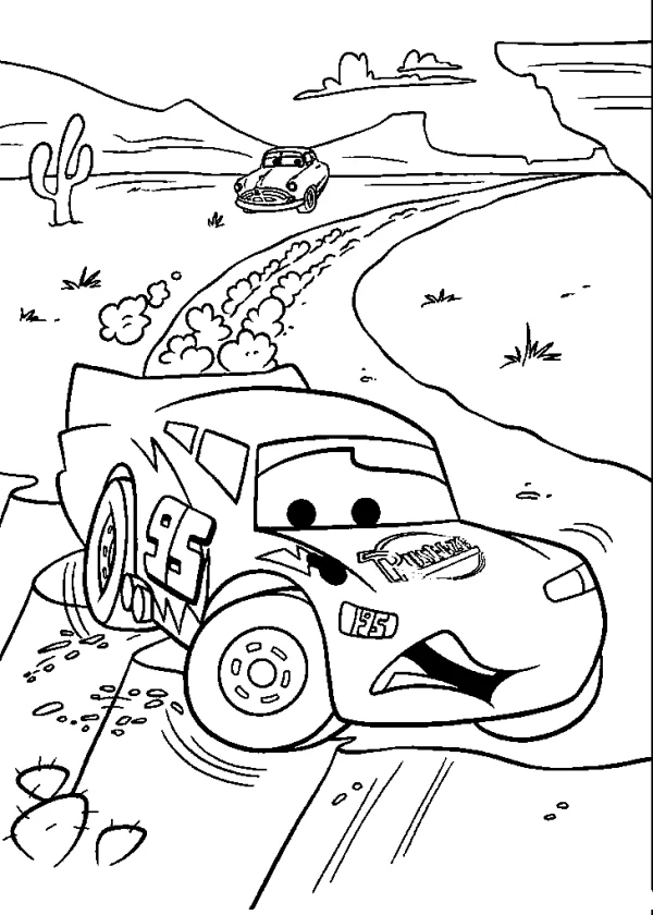 McQueen broke a wheel on the road