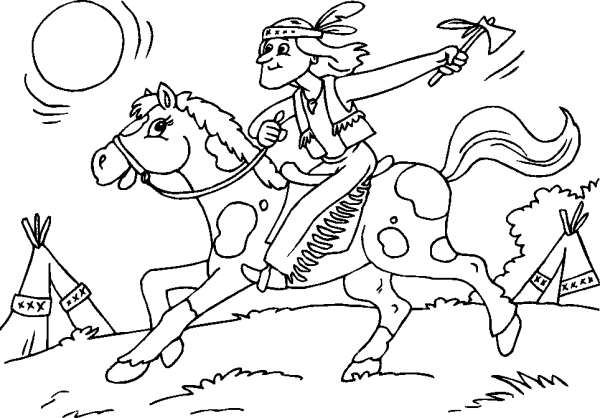 Indian Riding on a Spotted Horse