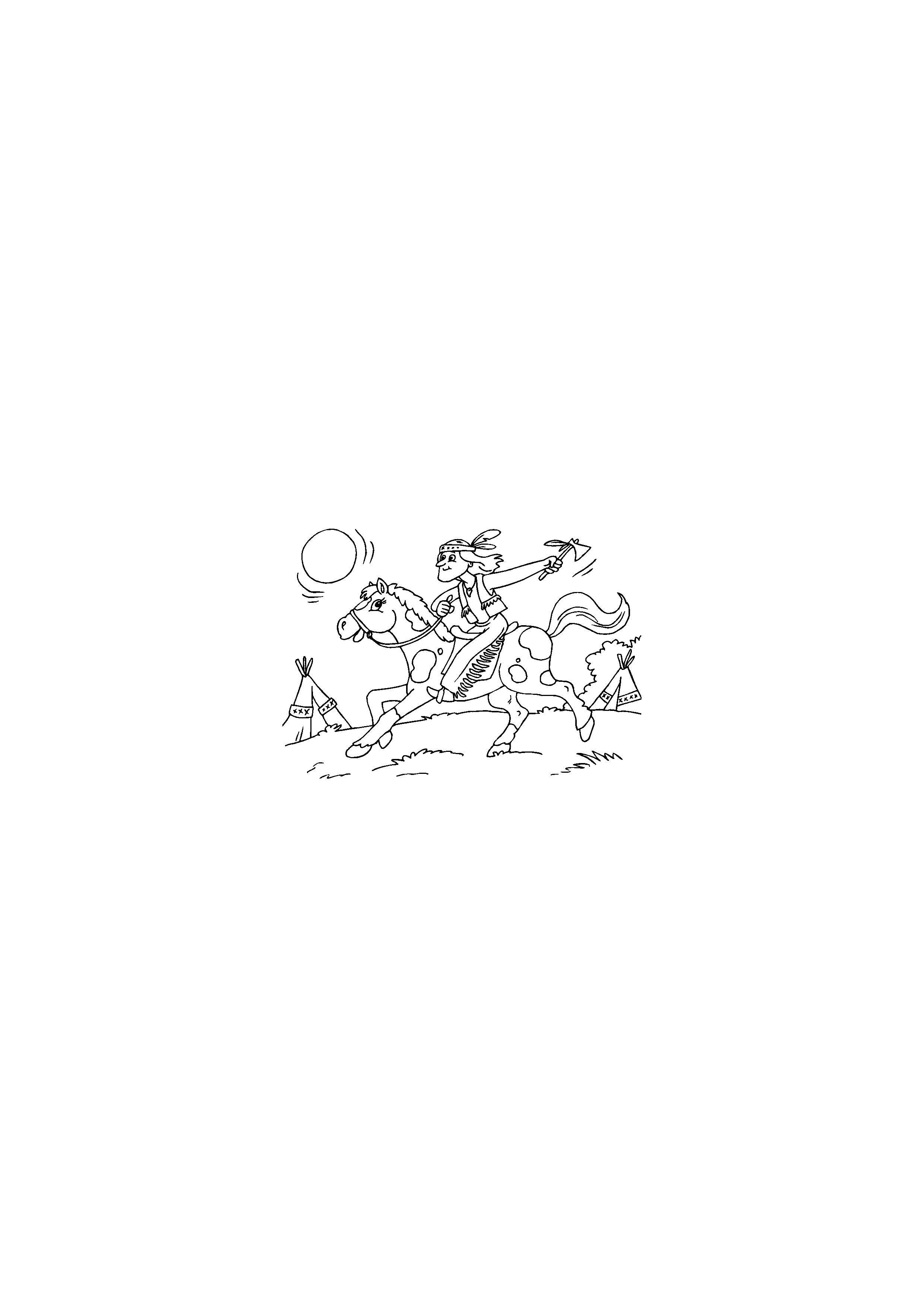 Indian Riding on a Spotted Horse