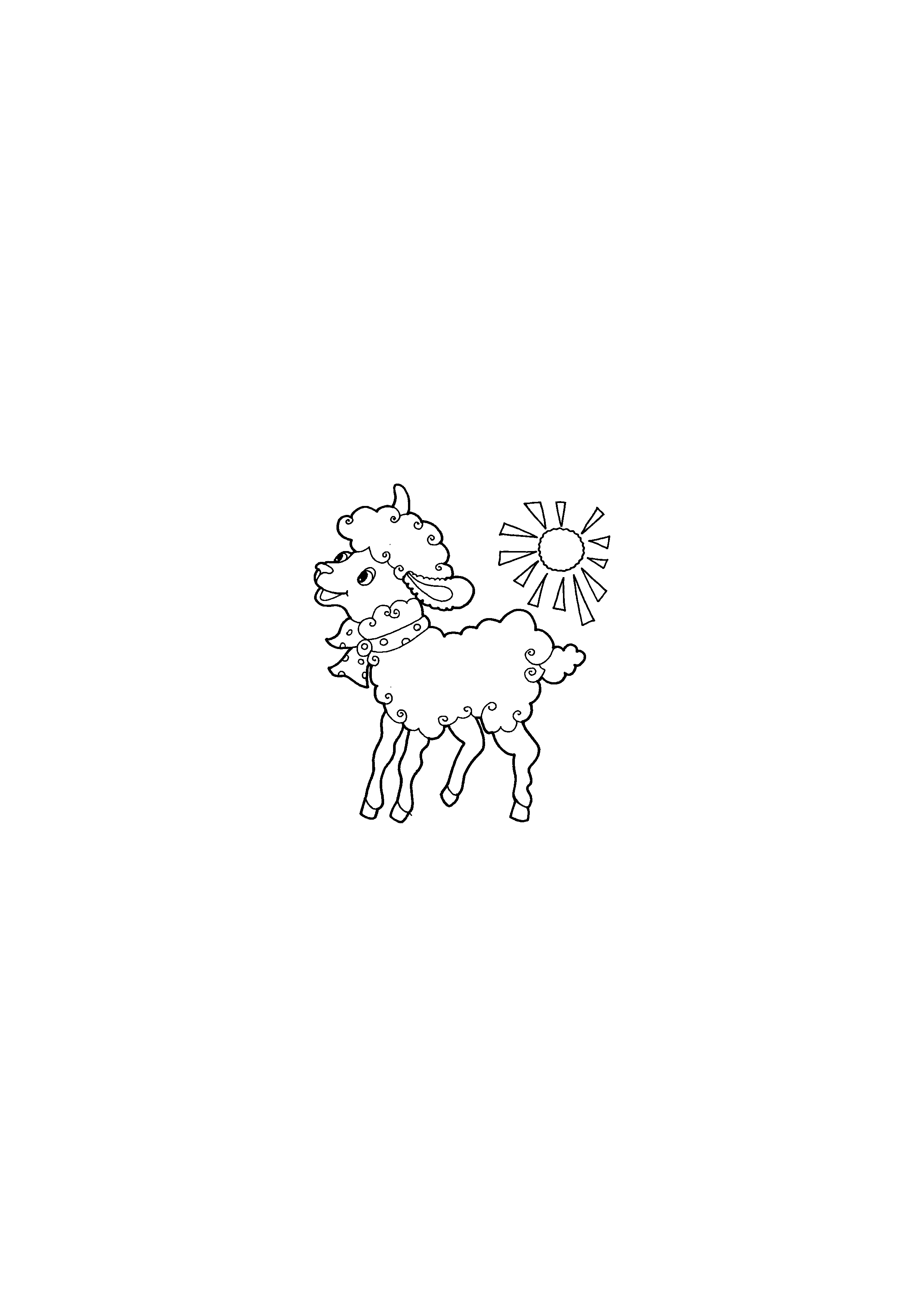 Cheerful Sheep and the Sun
