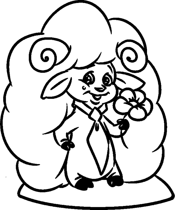 Sheep with a Tie and a Flower