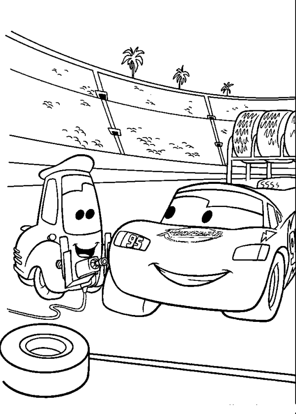 McQueen is Changing a Tire