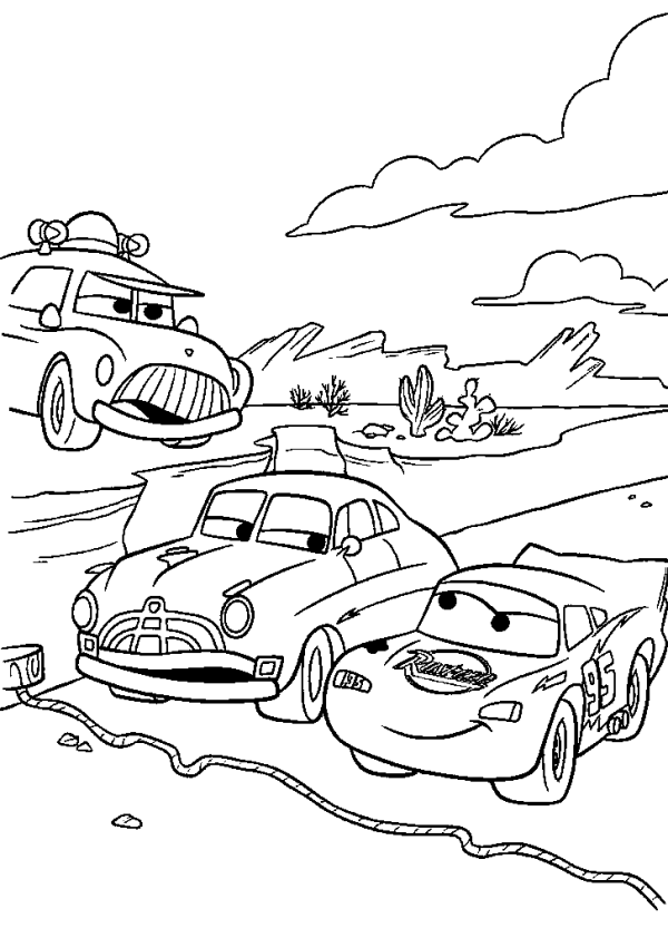 Doc Hudson and Lightning McQueen at the Border