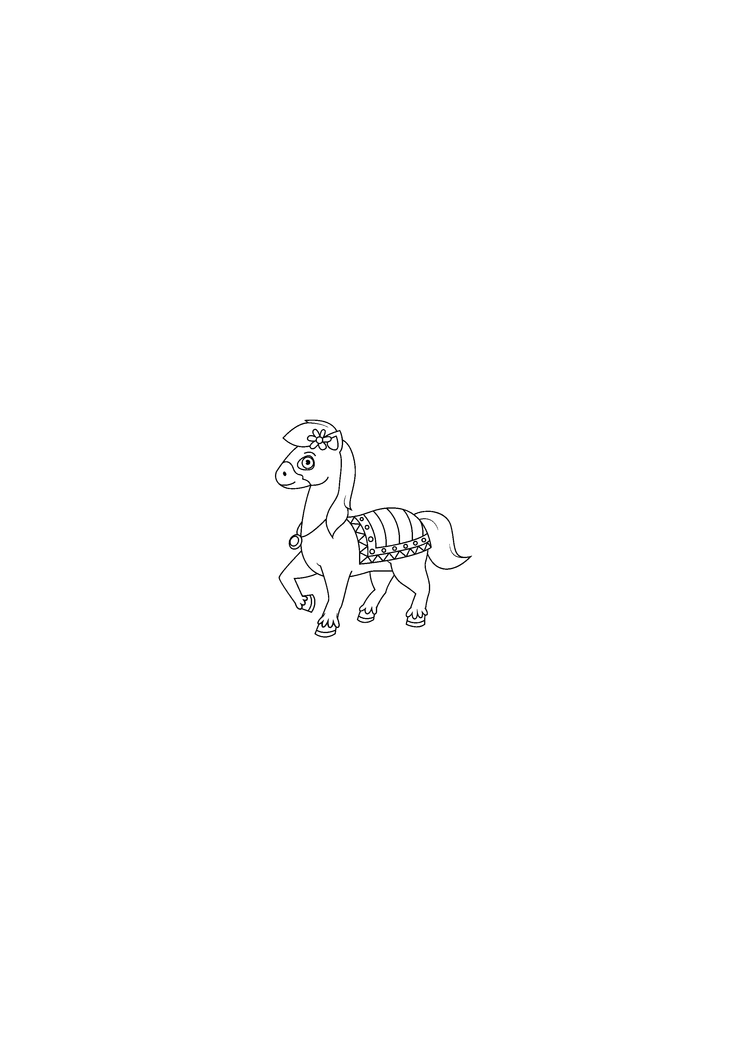Horse with a Flower and a Cloak