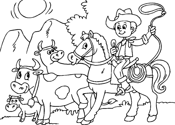 Cowboy Herding Cows