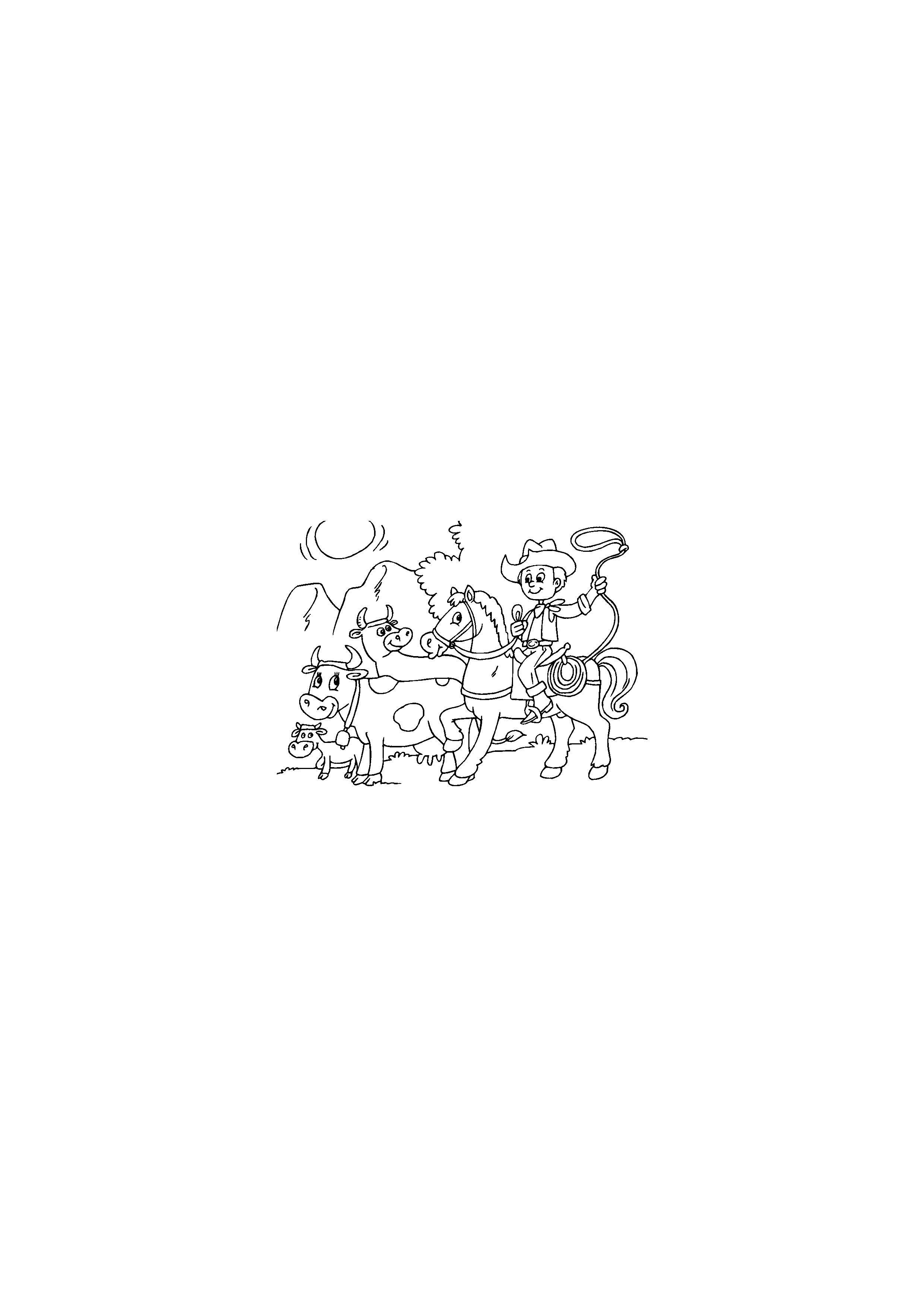 Cowboy Herding Cows