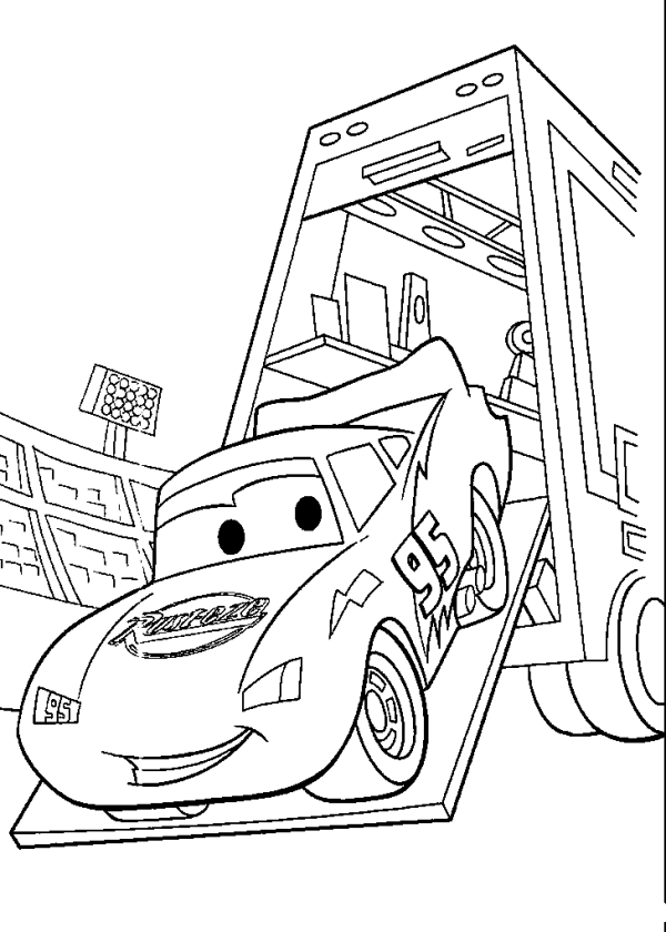 McQueen is coming out of the truck