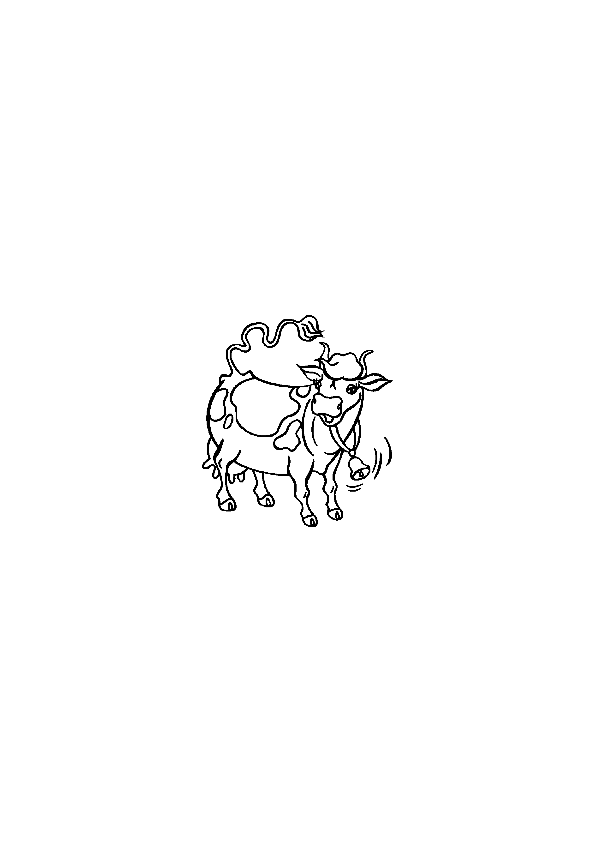 Spotted Cow with a Bell