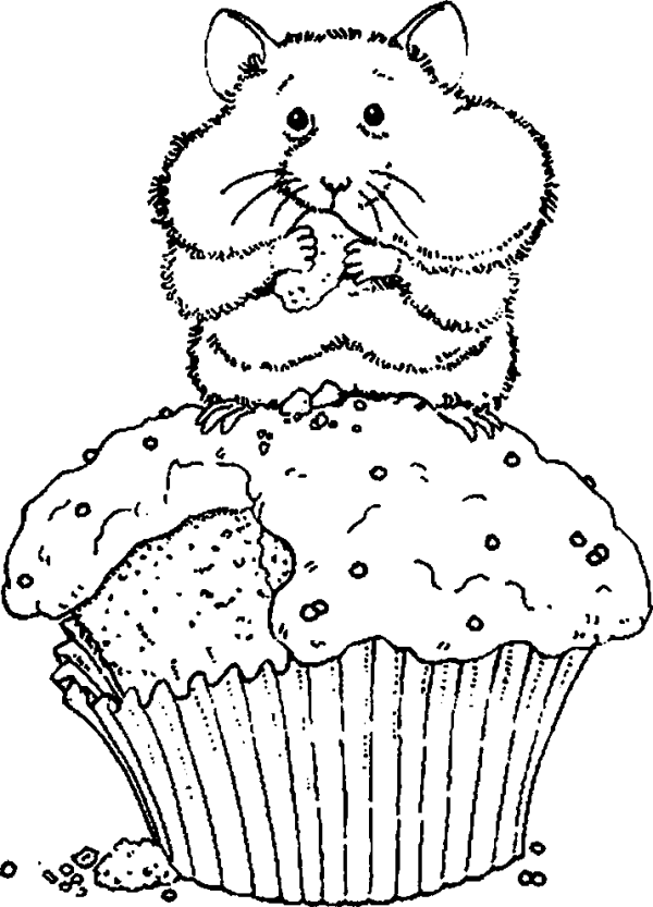 Hamster Eating a Cupcake