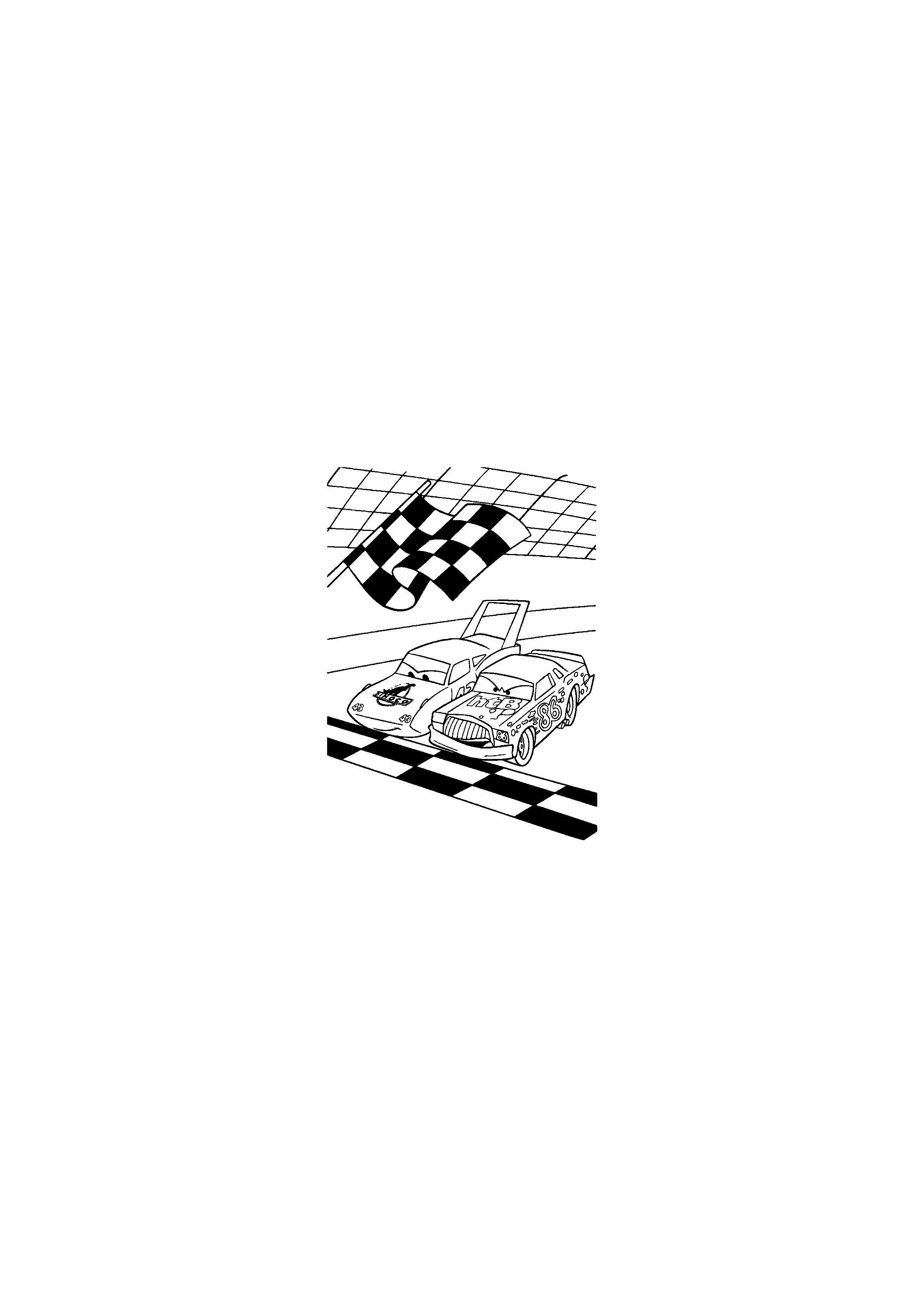 Cars at the Finish Line