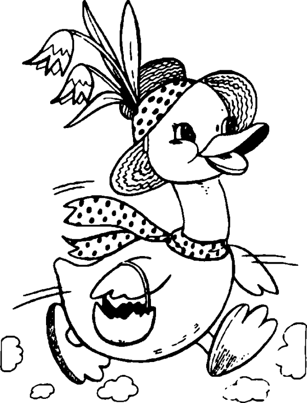 Duck in a Hat with a Basket