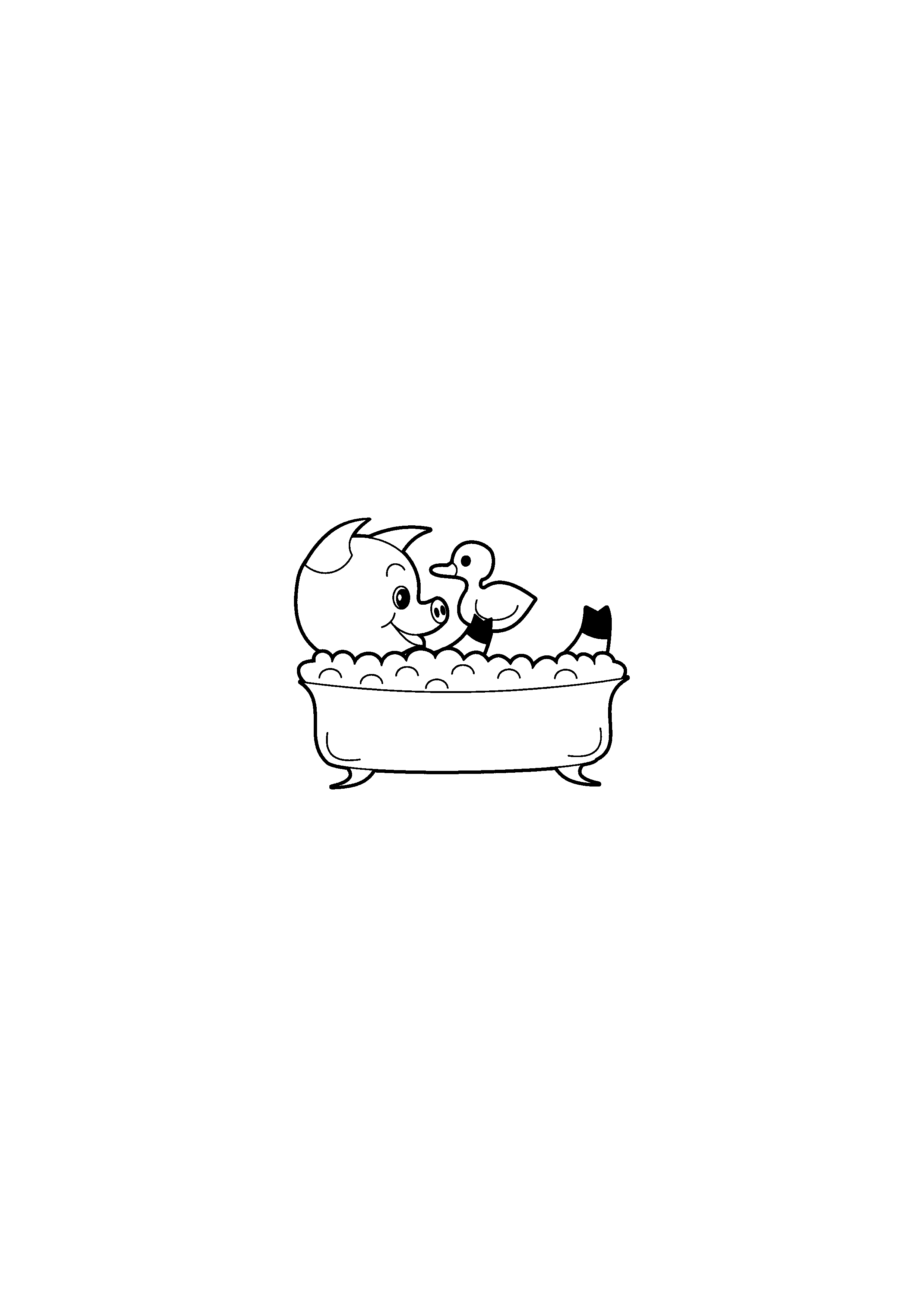 Pig Taking a Bath with a Duck