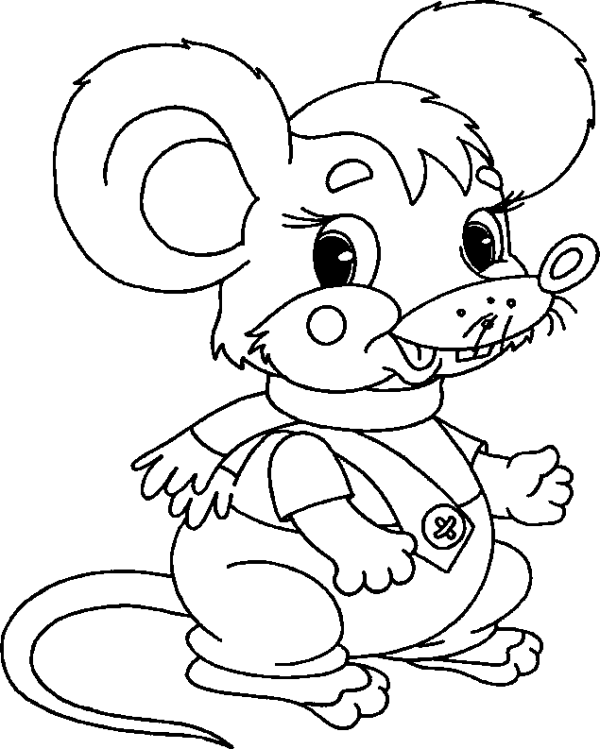 Mouse in a Jumpsuit and Scarf