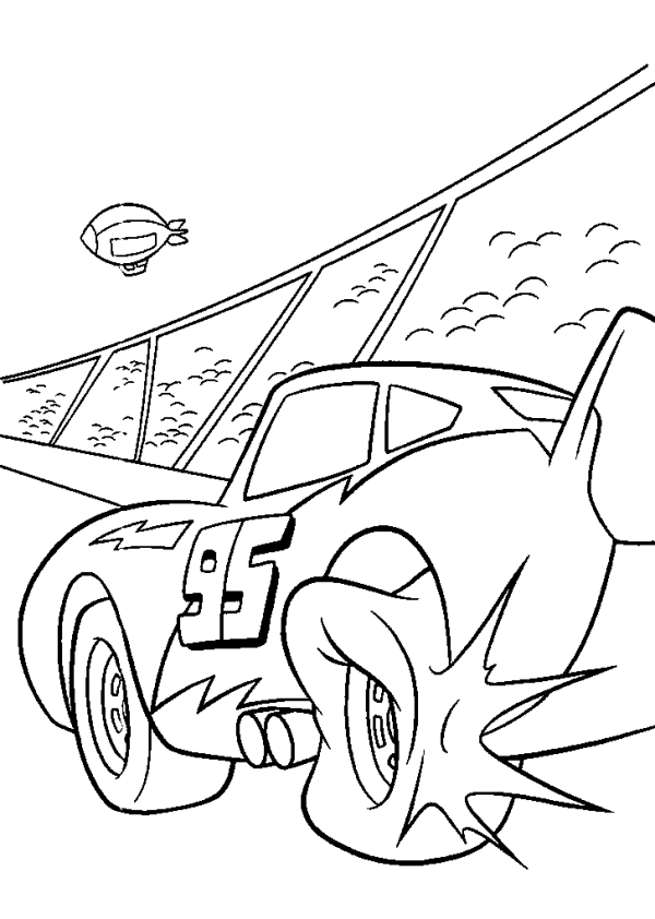 Lightning McQueen with a Flat Tire