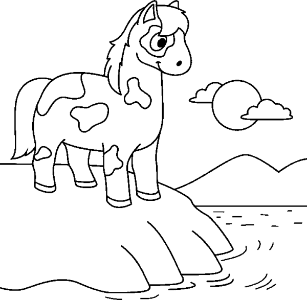 Horse Standing by the Sea