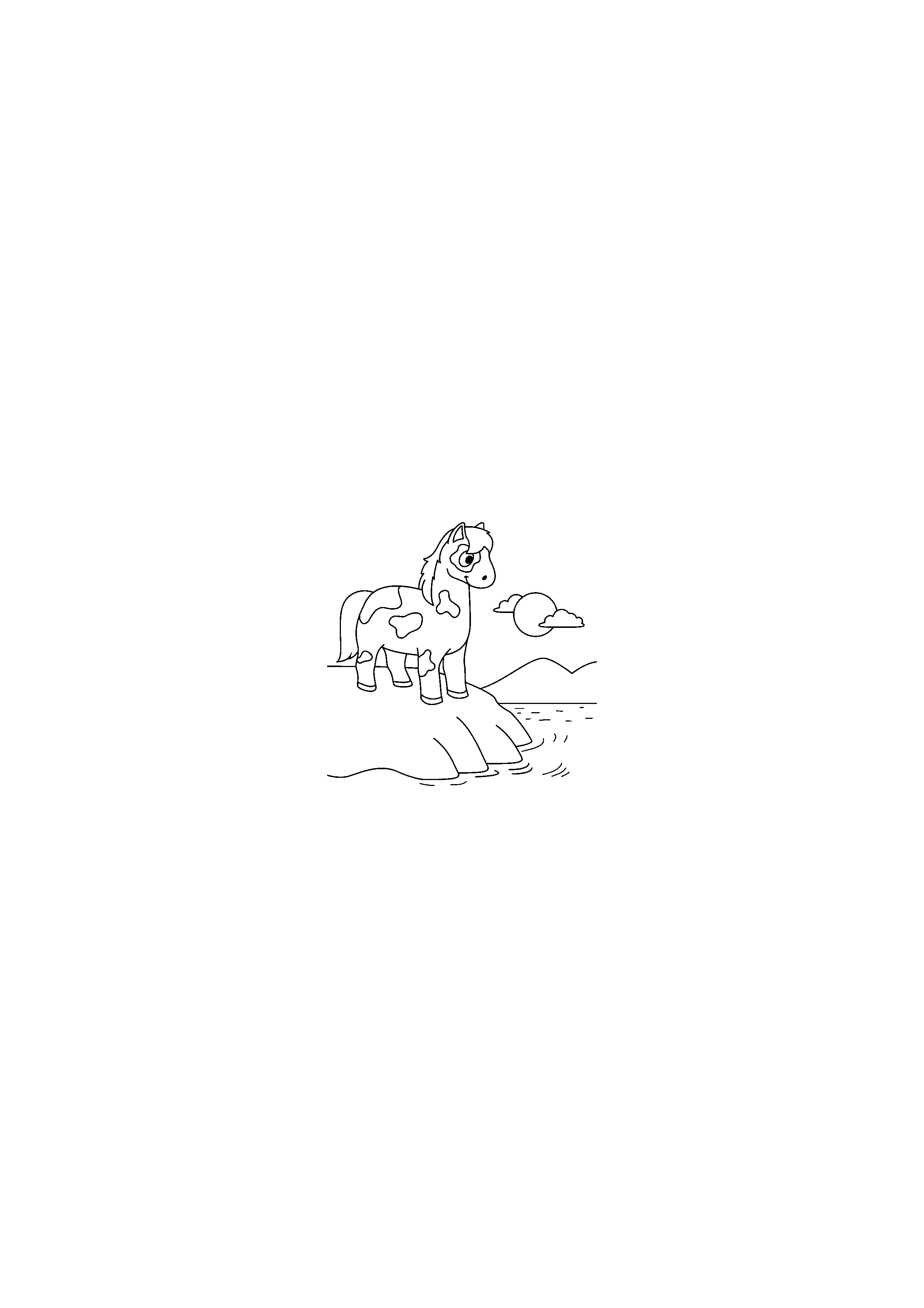 Horse Standing by the Sea
