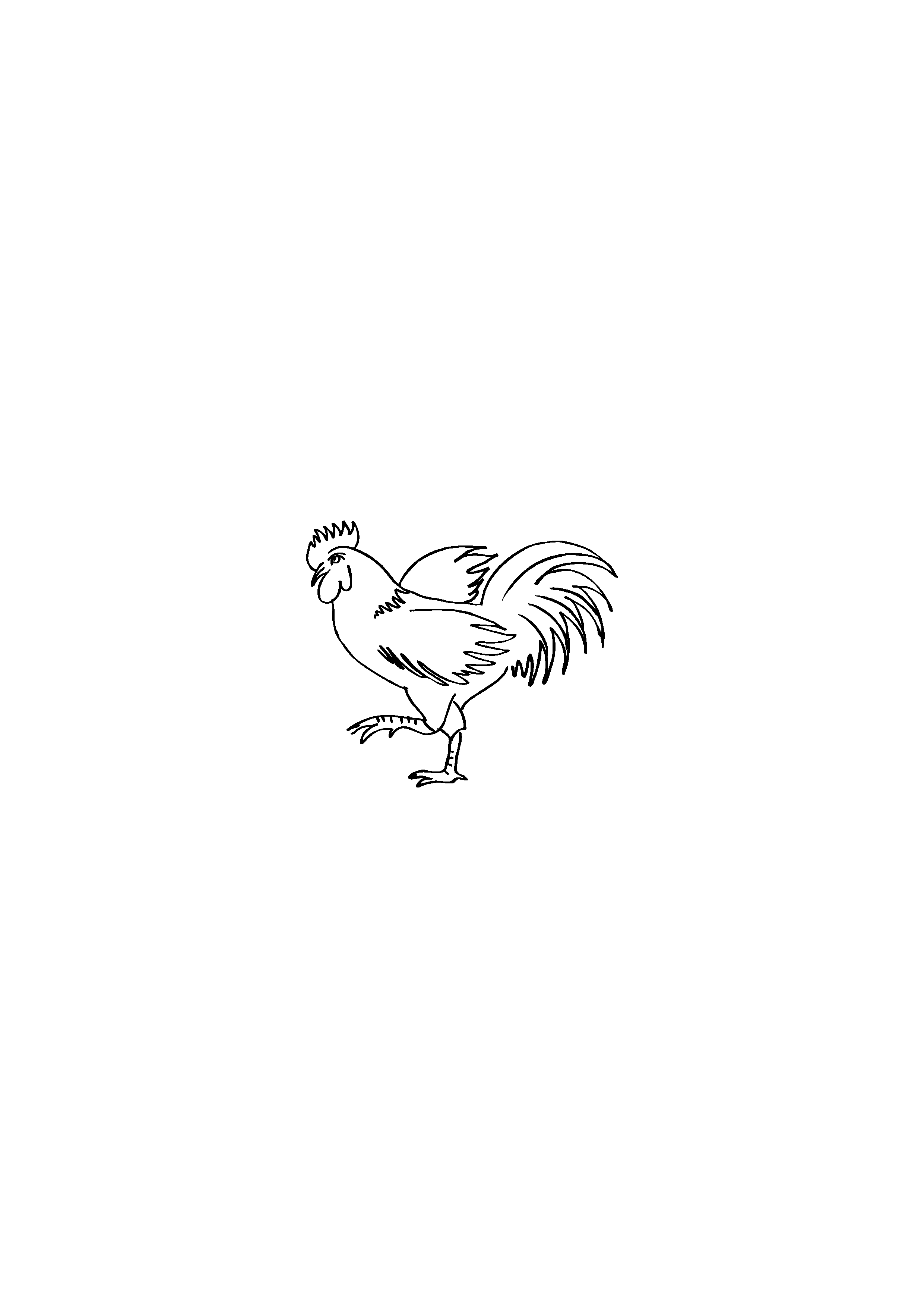 Rooster with Raised Leg