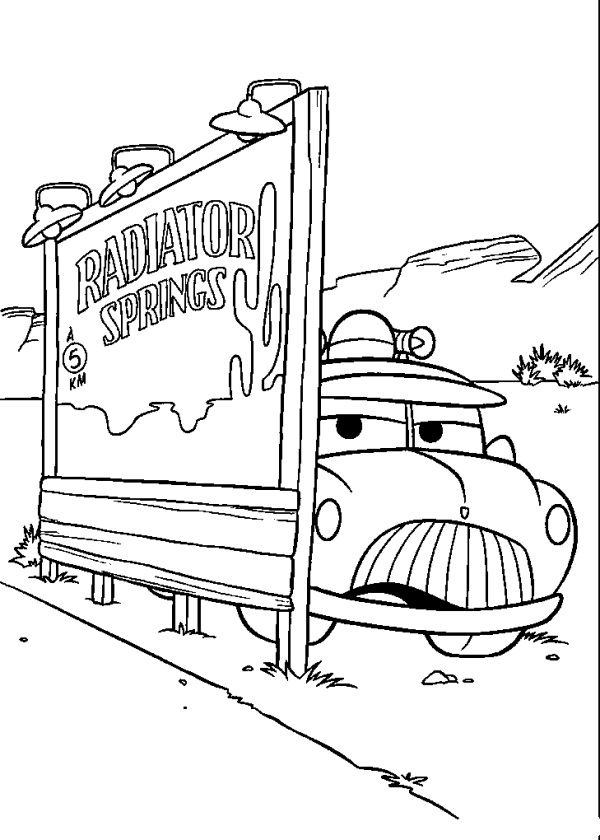 Cars Sheriff Hiding Behind the Sign