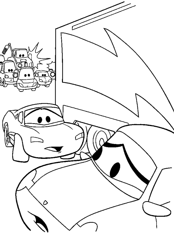 McQueen, Coloring Page McQueen Leaves Radiator Springs
