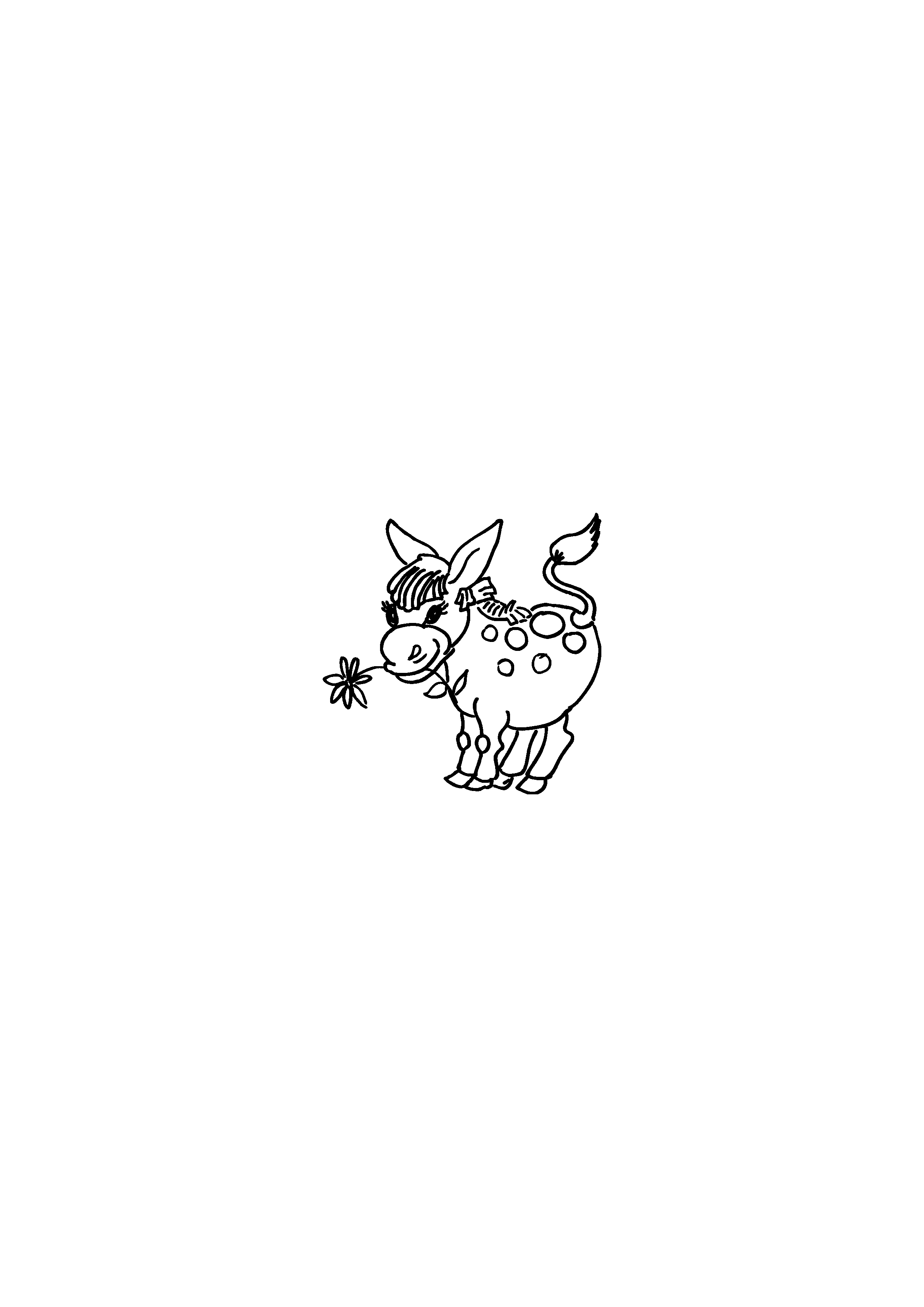 Spotted Donkey with a Flower