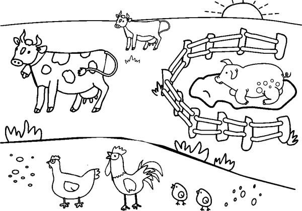 Farm with Animals and a Pen