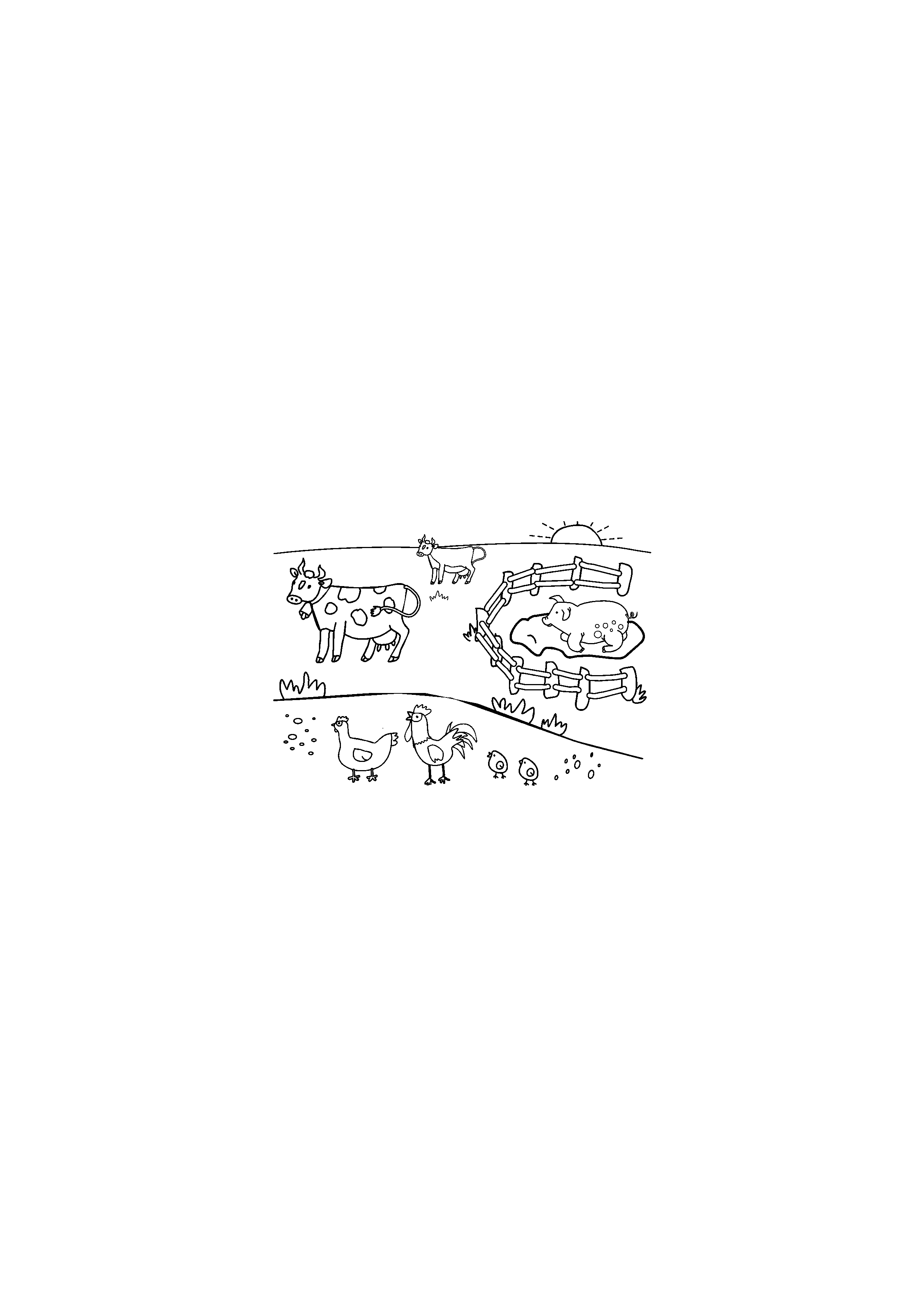 Farm with Animals and a Pen