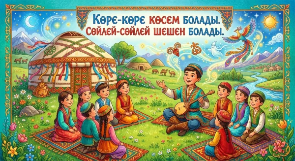 Көре-көре көсем болады Сөйлей-сөйлей шешен болады