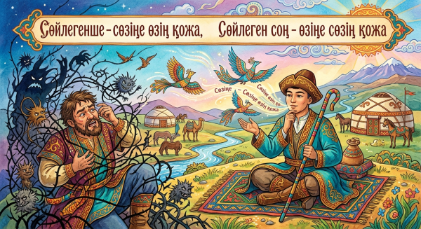 Сөйлегенше – сөзіңе өзің қожа, Сөйлеген соң - өзіңе сөзің қожа