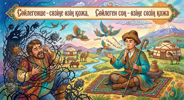 Сөйлегенше – сөзіңе өзің қожа, Сөйлеген соң - өзіңе сөзің қожа
