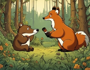 The participation of the bear and the fox in the race.