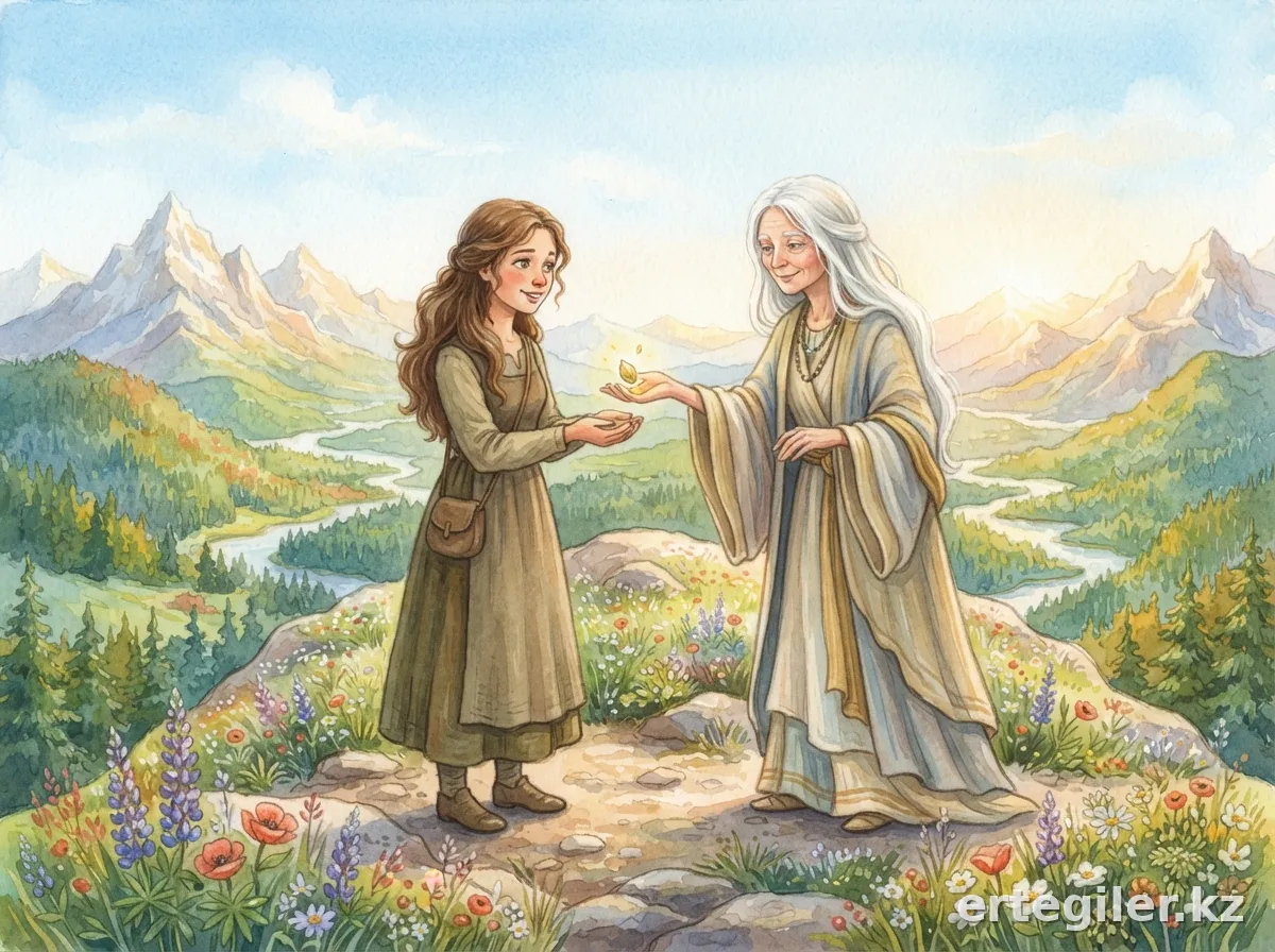 Vesta hands Marta the magical seed.