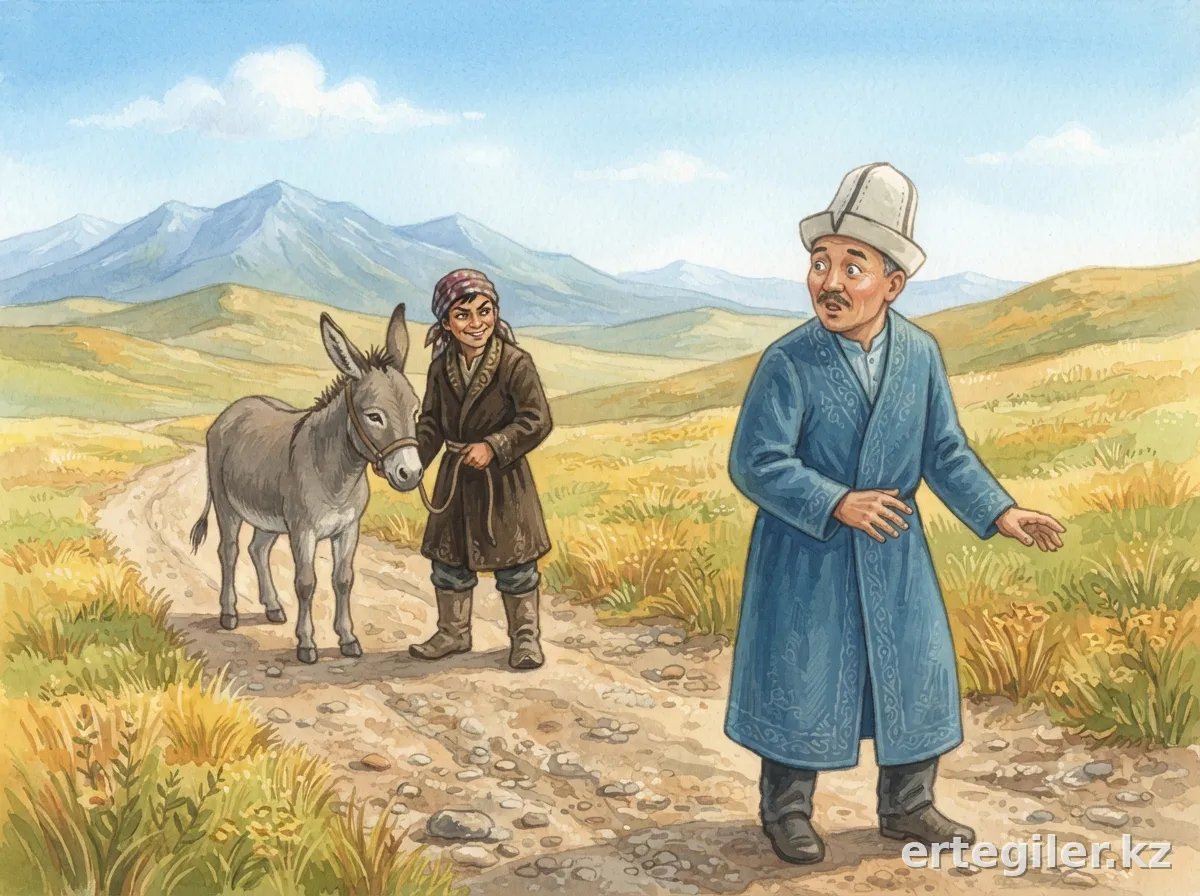 Naive man astonished, seeing a man instead of a donkey. Naive man astonished, seeing a man instead of a donkey.