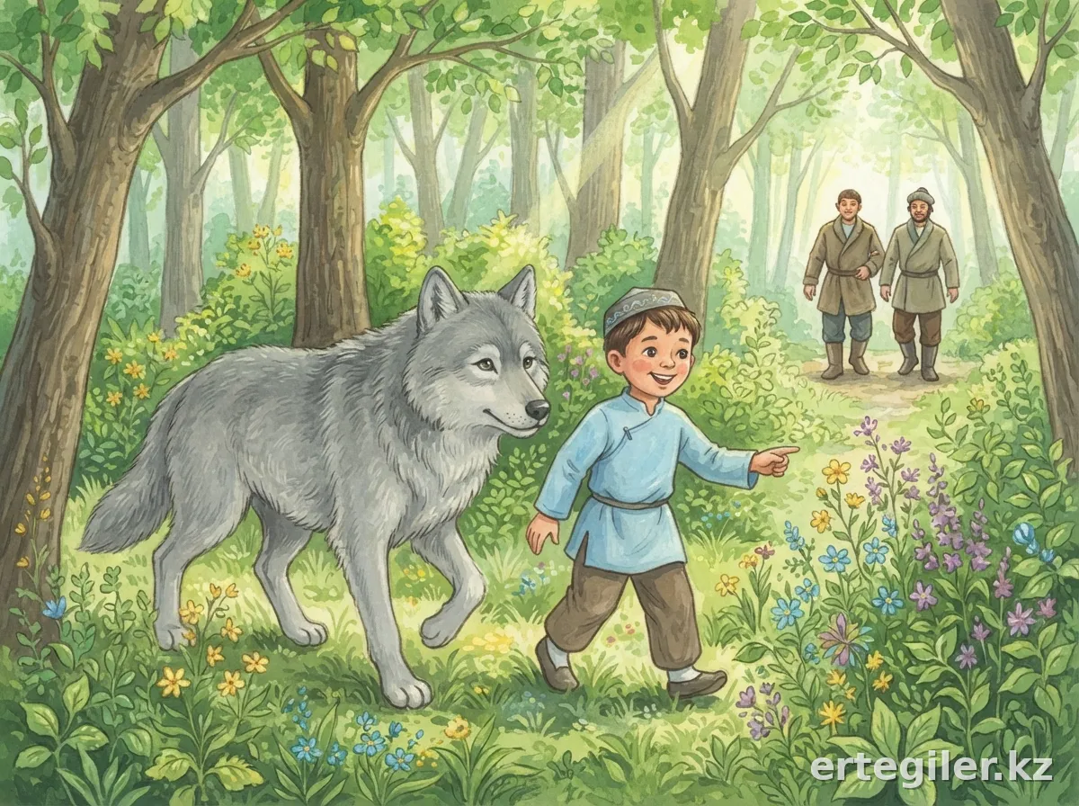Tumar and Zholbarys explore forest together.