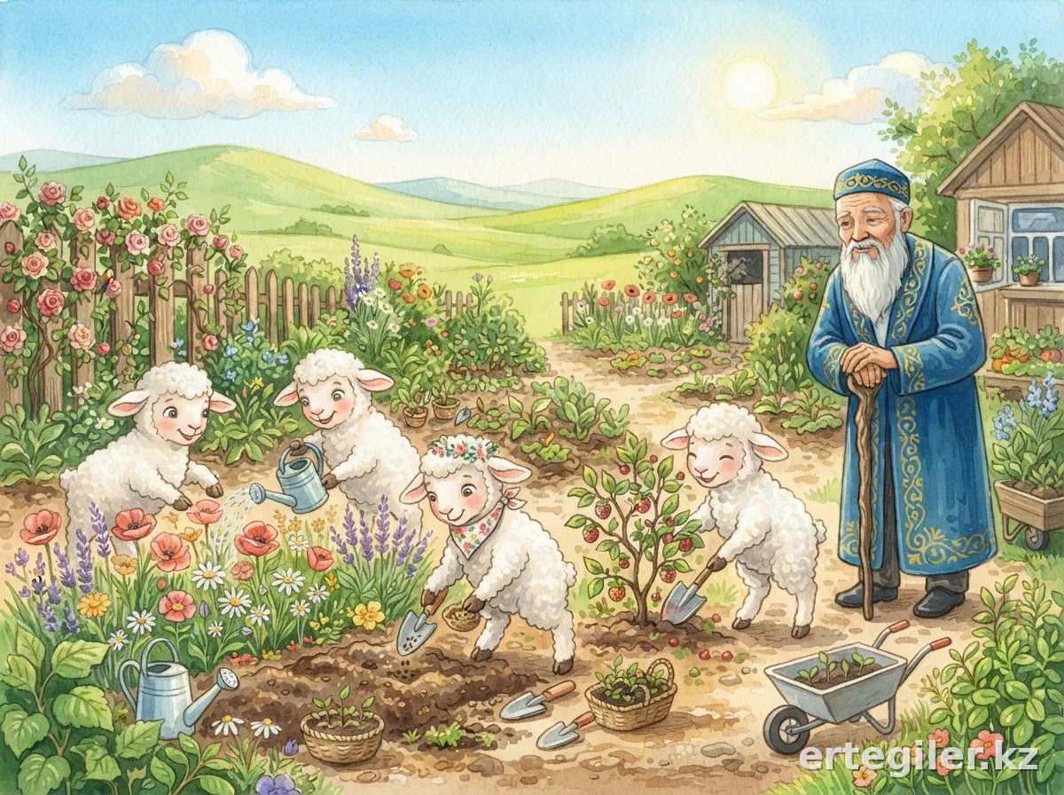 Бекет достарымен бақта жұмыс істеп жатыр.