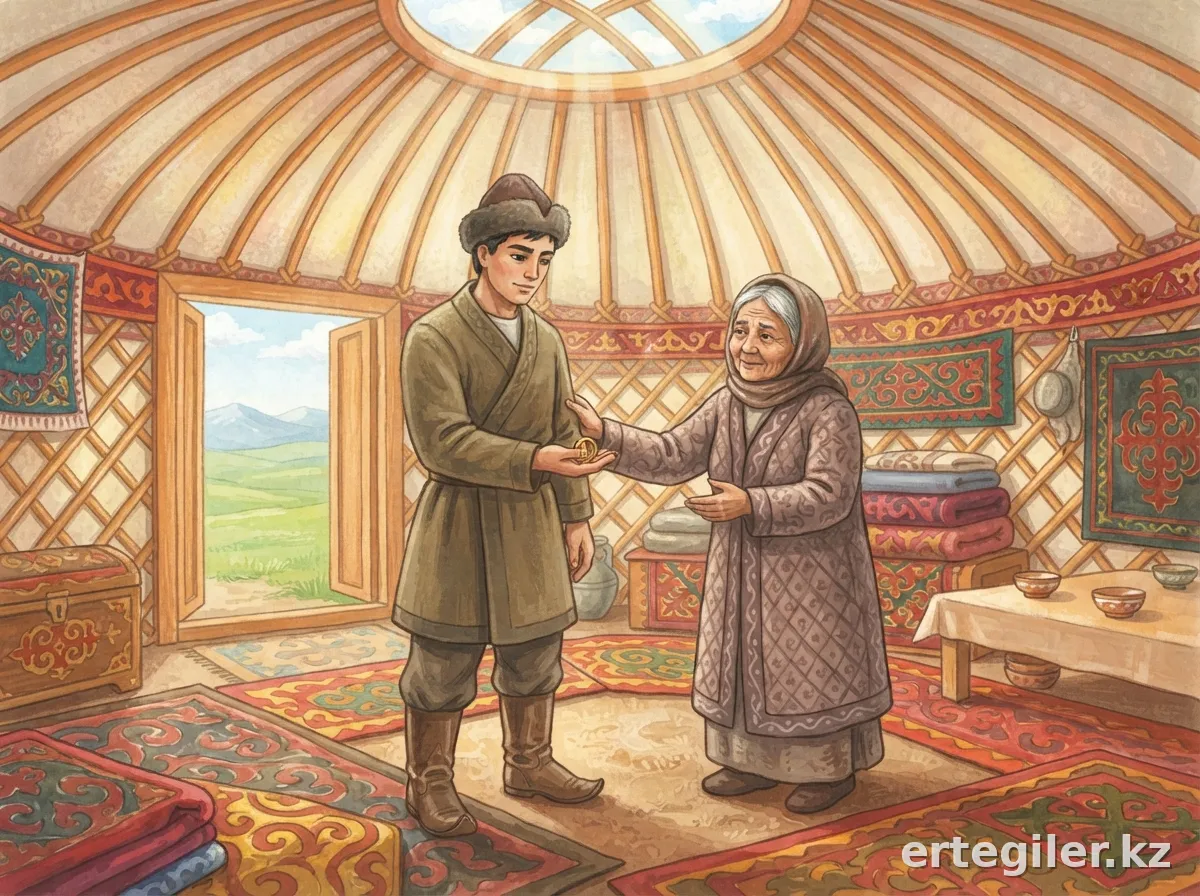 Төлепберген с кольцом готовится к путешествию. Төлепберген с кольцом готовится к путешествию.