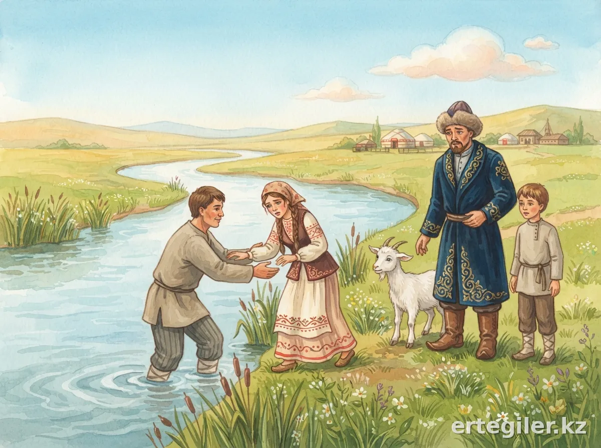 Fishermen rescue Alenushka from the river. Fishermen rescue Alenushka from the river.