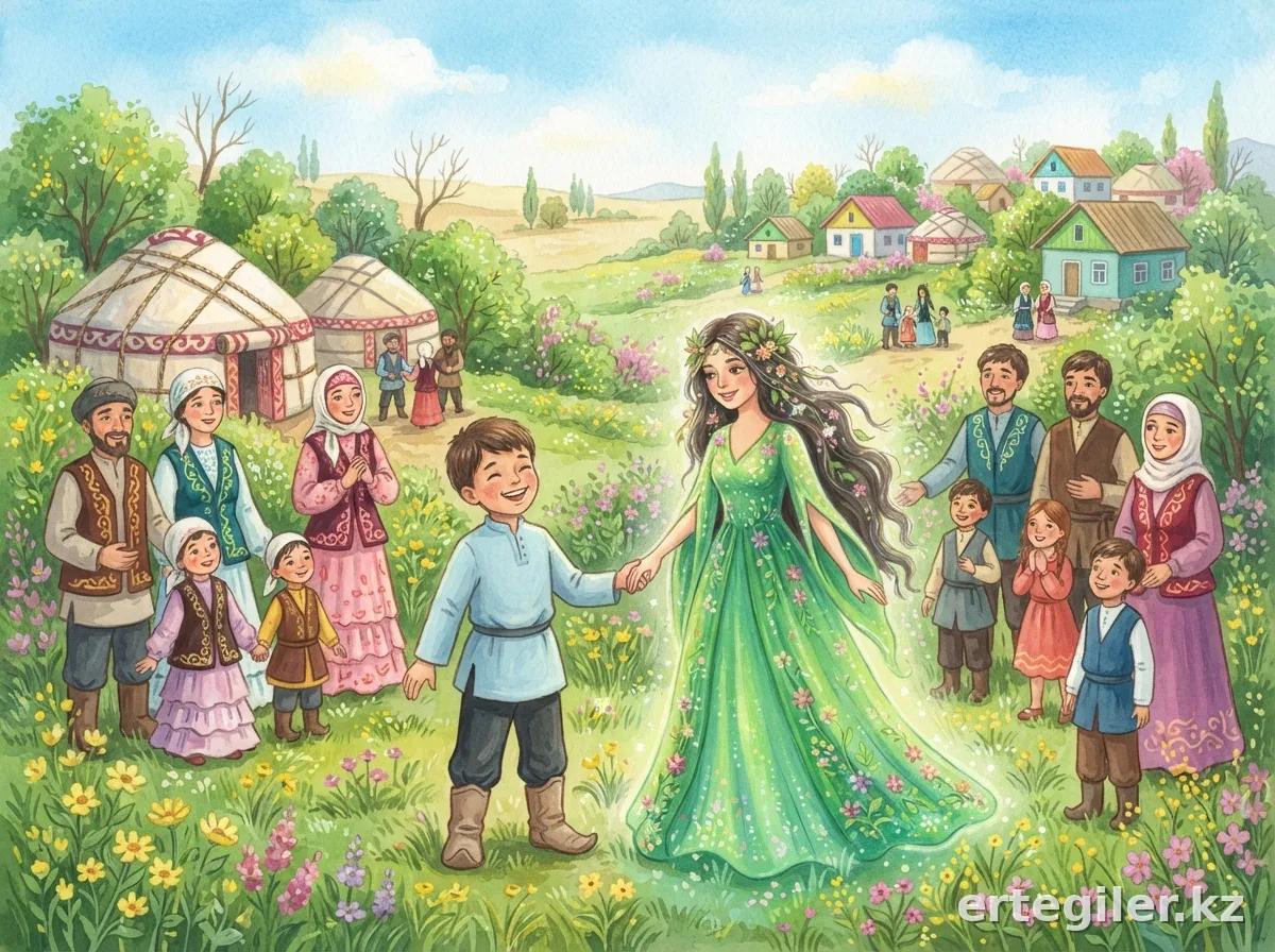Пері ауылды жасыл ағаштар мен гүлдерге толтырады.