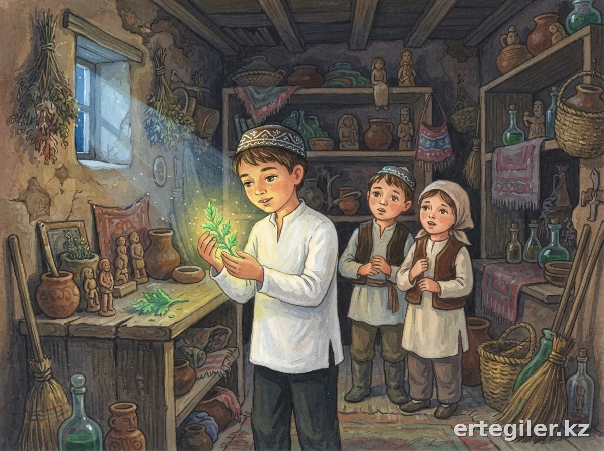 Dos finds and holds the magical herb.