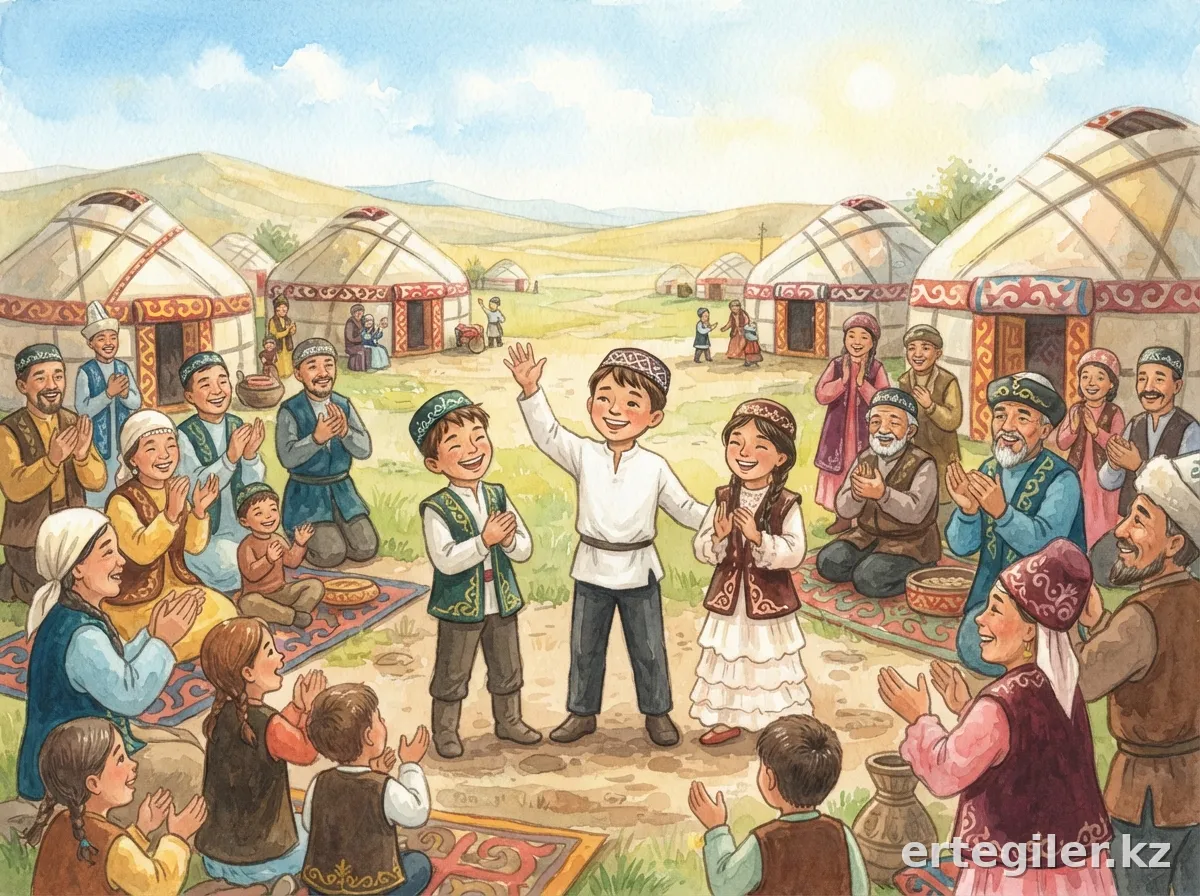 Villagers celebrate Dos and his friends.