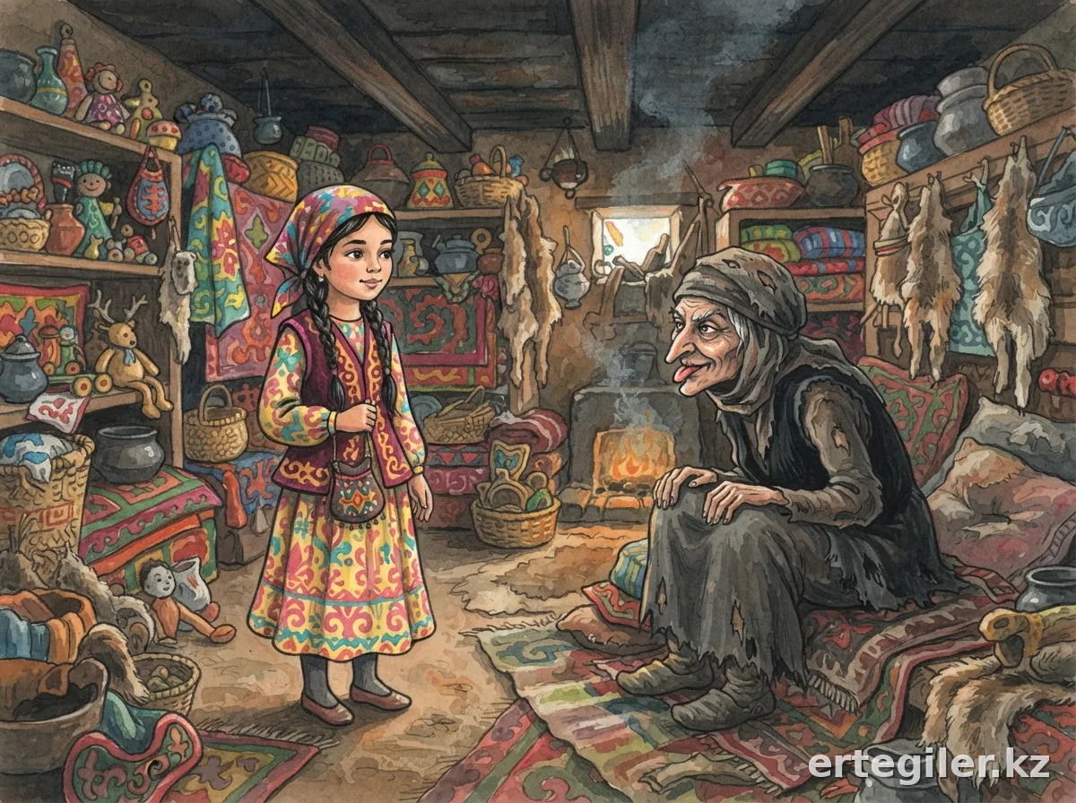 Айгүл кемпірге ақылды жоспарын ұсынып тұр.