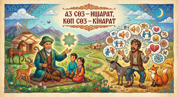 Аз сөз — ишарат, Көп сөз — кінарат