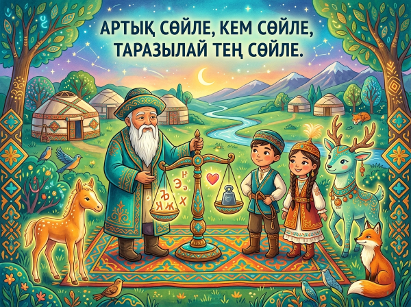Артық сөйле, кем сөйле, Таразылай тең сөйле