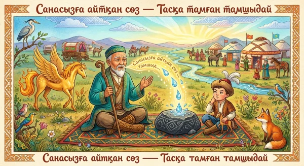 Санасызға айтқан сөз — Тасқа тамған тамшыдай